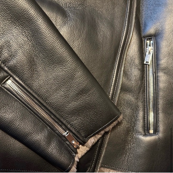 Mango Oversized Aviator Jacket with Shearling Lining NEVER WORN no tags - Picture 8 of 9